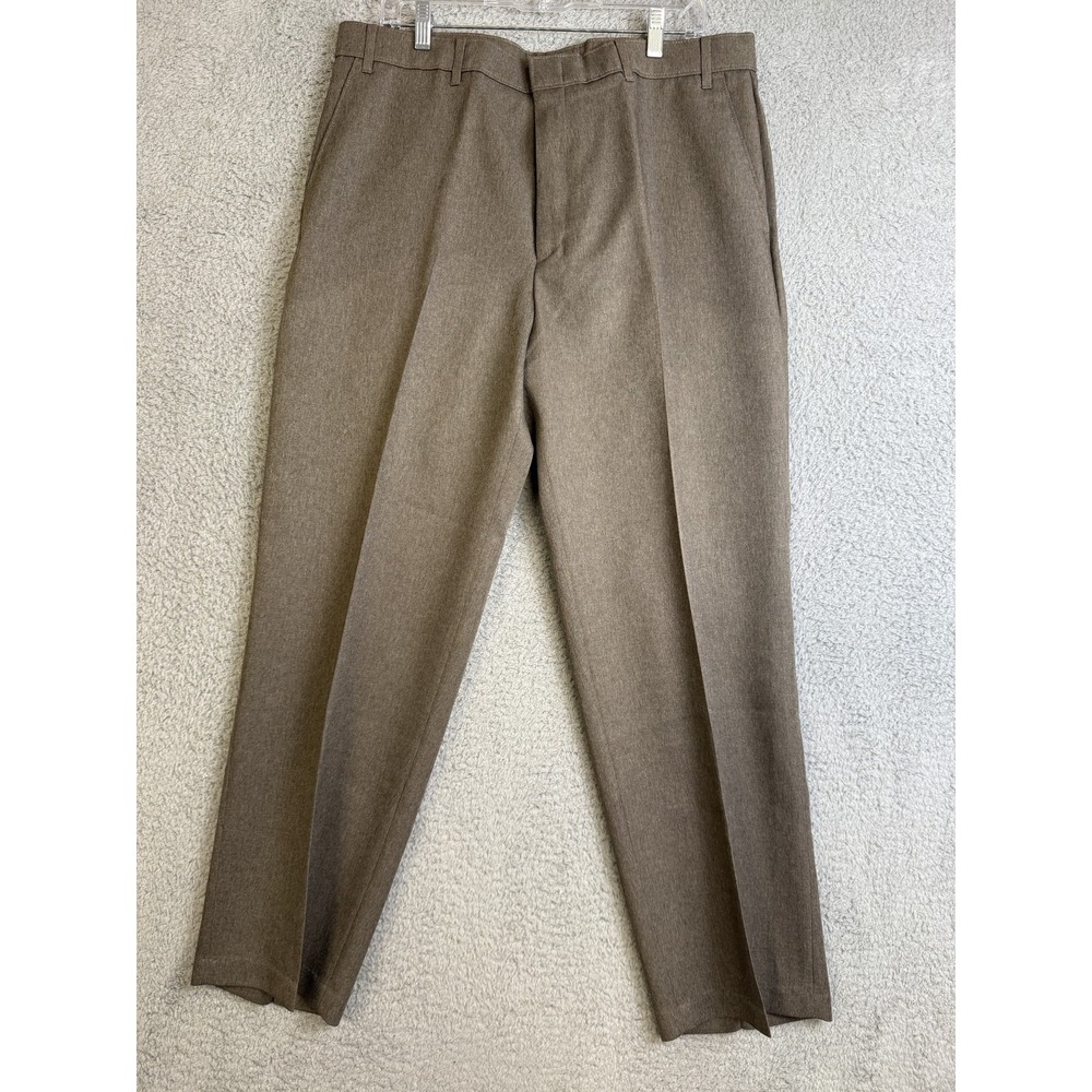 Levi Strauss Action Slacks Pants Mens 38x30 Brown Dress Work Polyester Classic‎
